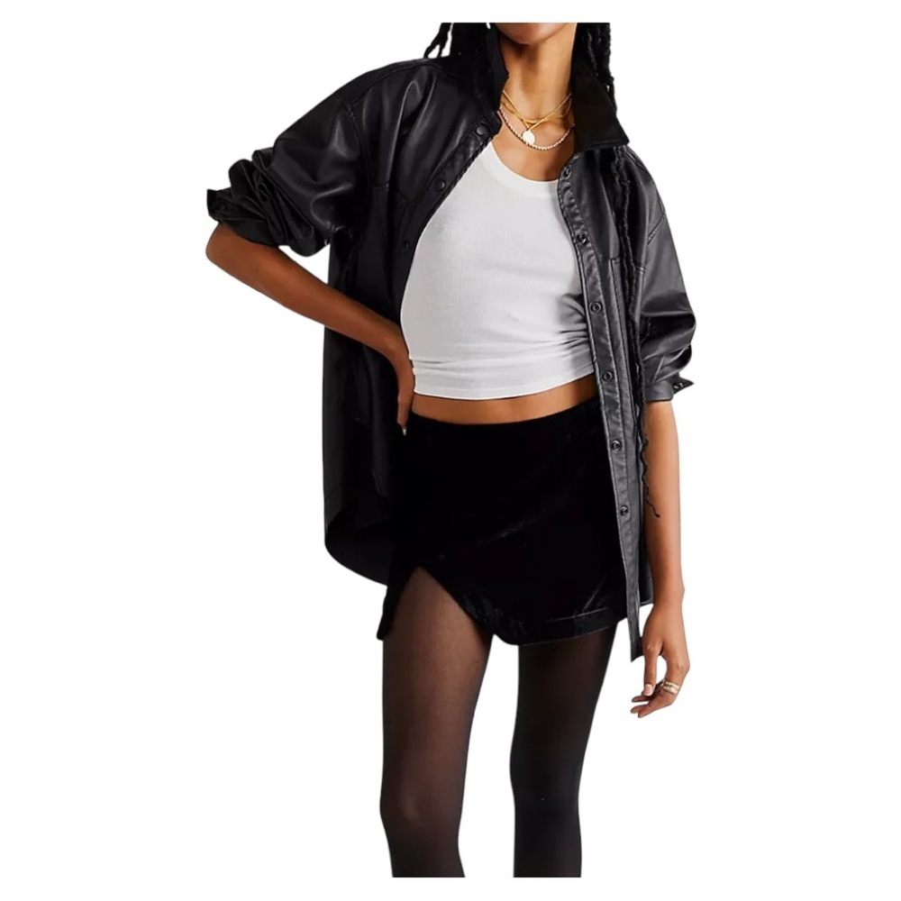 Free People Annalise Velvet Mini in Black Size 12 - Picture 4 of 7